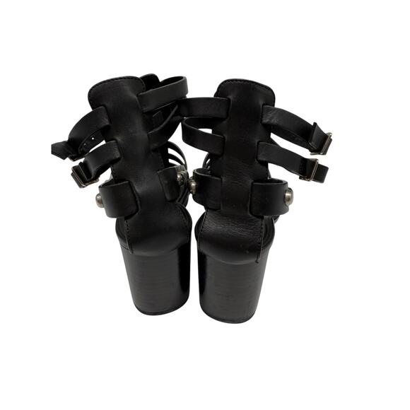 Saint Laurent Leather Studded Open Toe Gladiator Sandals Black Women's Size 35 - Picture 4 of 6
